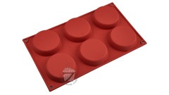 Silikomart SF047 FLAN (макси флан) 6 ячеек 80х18 мм