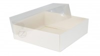 Коробка 12 х 12 х 3,5 см с прозрачной крышкой Белая