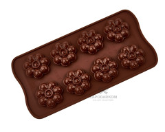 Silikomart SCG063 CHOCO FLOWER Цветок силиконовая форма для шоколадных конфет 8 ячеек 38х12 мм