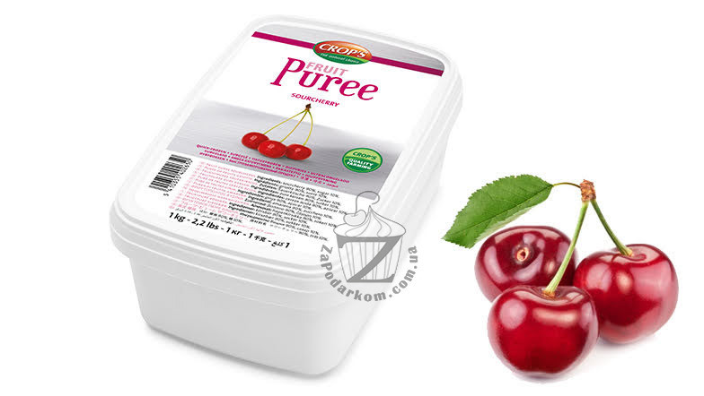 CROP'S (Бельгия) Вишня пюре замороженное натуральное с сахаром, 1 кг