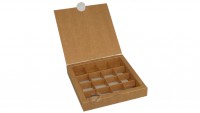 Коробка для 16 конфет 18,5 х 18,5 х 3 см Крафт
