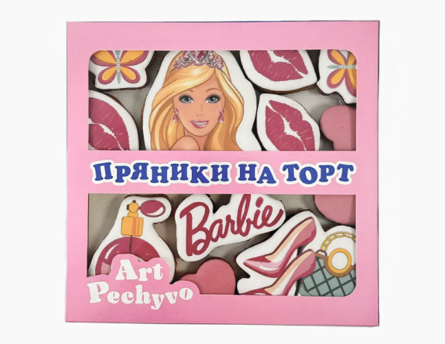Пряники-топперы на торт Барби, набор из 12 шт.