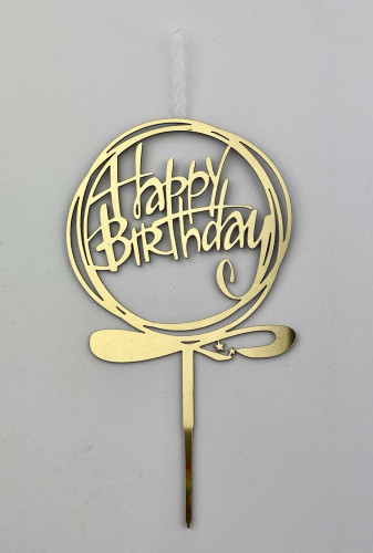 Свеча для торта - топпер Happy birthday 2