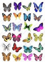 Вафельная картинка Бабочки ассорти