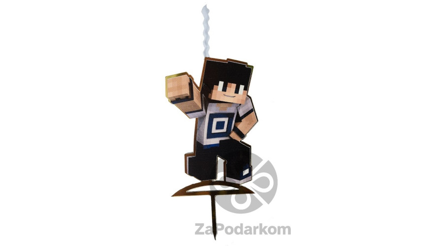 Свеча для торта Minecraft