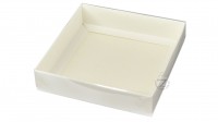 Коробка 16 х 16 х 3,5 см с прозрачной крышкой Белая