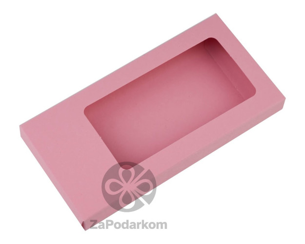 Коробка для плитки шоколада 16 х 8 х 1,7 см Розовая