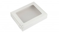 Коробка 19 х 15 х 4 см для пряников и печенья с окном Белая