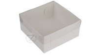 Коробка 16 х 16 х 8 см с прозрачной крышкой Белая