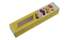 Коробка 30 х 6 х 5 см для макаронс Macarons желтая