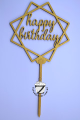 Топпер для торта Happy birthday (дерево)