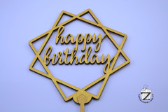 Топпер для торта Happy birthday (дерево)