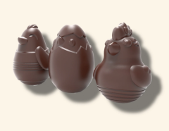 Valrhona 28528 пластиковая форма для шоколада Семья курочек 6 ячеек, 44 мм
