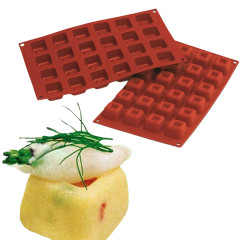Silikomart SF080 Micro Savarin квадратный 35 х 35 х 21,5 мм, 24 ячейки