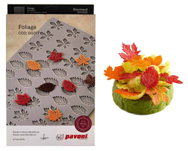 Pavoni GG077S Foliage Листики силиконовый коврик для декора 30 х 20 см