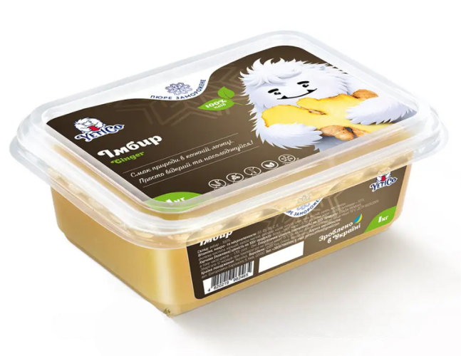 YetiCo (Украина) Имбирь пюре замороженное натуральное без сахара, 1 кг