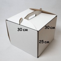 Коробка 30 х 30 х 25 см для торта Белая