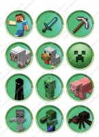 Вафельная картинка Minecraft детали