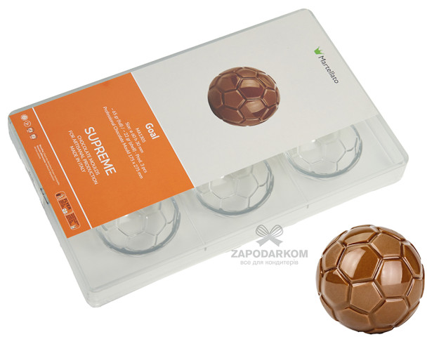 Martellato MA1305 поликарбонатная форма для шоколада Футбольный мяч Goal (6 ячеек)