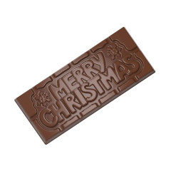 CW12025 Полікарбонатна форма для шоколаду Merry Christmas 118 х 50 х 8 мм