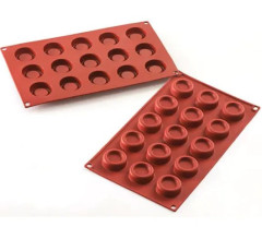 Silikomart SF178 MINI DESSERT ROUND (пончики)силиконовая форма 15 ячеек 40х13 мм
