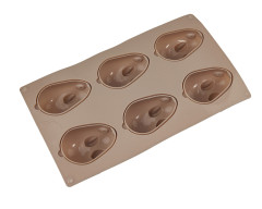 Силиконовая форма Кролики (мышки) 8,5 х 5,5 см, 6 ячеек