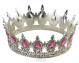 Корона серебро с розовыми камушками для торта, диаметр 12,5 см