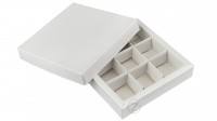 Коробка для 9 конфет 14,5 х 14,5 х 2,9 см крышка - дно Белая