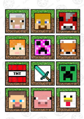Вафельная картинка Minecraft на топперы