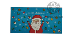 Открытка Merry Christmas голубая, 13 х 6.5 см