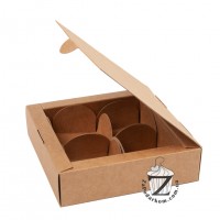 Коробка для 4 конфет 11 х 11 х 3 см Крафт