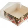 Коробка 16 х 16 х 8 см с прозрачной крышкой новогодний Венок