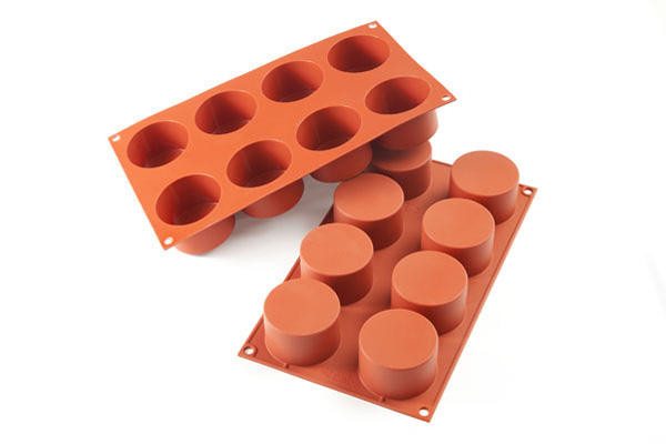 Silikomart SF119 Cylinders (цилиндры) силиконовая форма 8 ячеек 63х40 мм