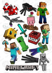 Вафельная картинка Minecraft 3