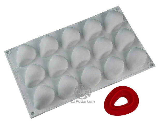Silikomart FRAGOLA 30 Клубника силиконовая форма 15 ячеек 48х37х33 мм с каттером