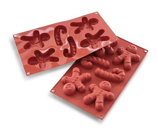 Silikomart SF106 Mr.Ginger Рождественский человечек 6 ячеек 94х78х21