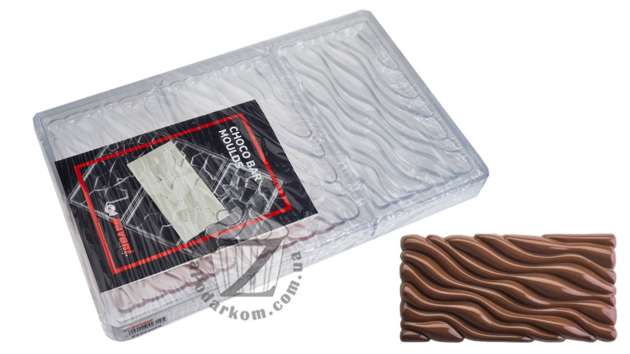 Pavoni PC5030FR Fluid поликарбонатная форма для плитки шоколада 154 х 77 х 11 мм