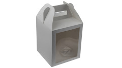 Коробка 16,5 х 16,5 х 20 см складная для пасхи белая с окном