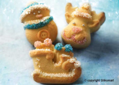Silikomart SF137 Funny Christmas Веселое рождество силиконовая форма 6 ячеек 73х78х37 мм
