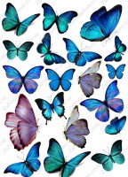 Вафельная картинка неоновые Бабочки
