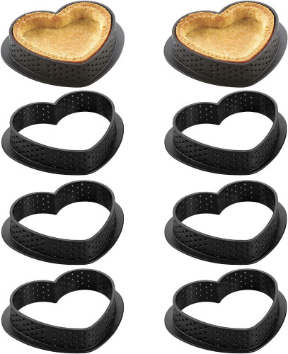 Silikomart TARTE RING AMORE перфорированное сердце из термопластика 80х70х20 мм