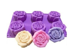 Силиконовая форма Роза закрытая из 6