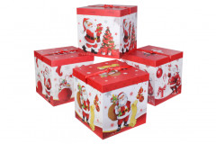 Коробка 30 х 30 х 30 см со съемной крышкой Санта Клаус