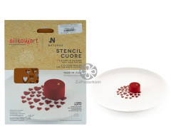 Silikomart STENCIL CUORE Сердечки силиконовый коврик для декора (2 шт)