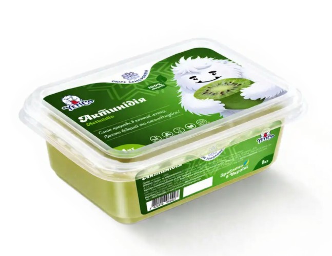 YetiCo (Украина) Актинидия (мини киви) пюре замороженное натуральное без сахара, 1 кг