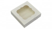 Коробка - пенал 12 х 12 х 3 см Белая с окном
