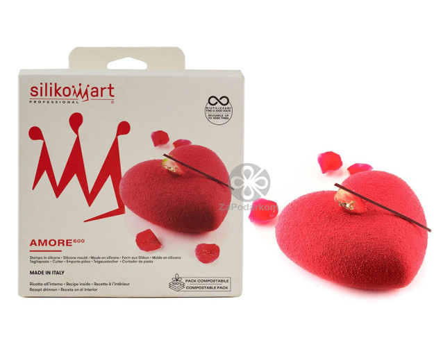 Silikomart AMORE 600 Сердце силиконовая форма 142х137х50 мм с каттером