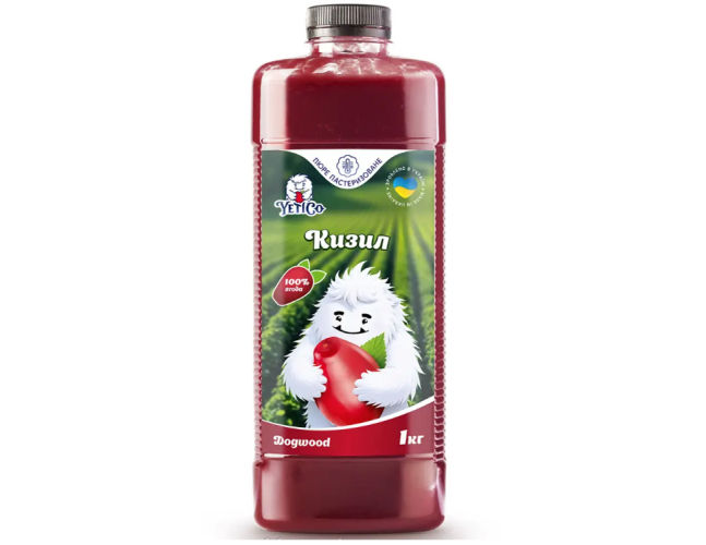 YetiCo (Украина) Кизил пюре пастеризованное 10% сахара, 1 кг