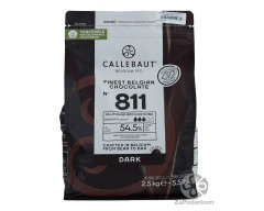 Callebaut 54,5% рецепт №811 натуральный темный шоколад в каллетах, упаковка 2,5 кг