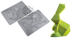 Pavoni KT185 Rocky Roger Rabbit Кролик граненый форма для шоколада 145х95х180 мм